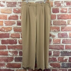 Nine West Dress Pants Women's 18 Beige Wide Leg Work Office Career Wear Trousers